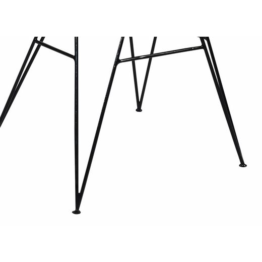 Rindu Armchair in Gray Rattan and Black Metal, 62x55x86 cm