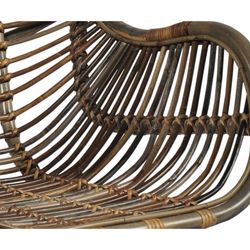 Rindu Armchair in Gray Rattan and Black Metal, 62x55x86 cm