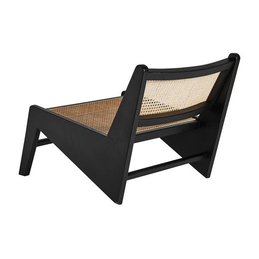 Seon fåtölj i almträ i svart/natur, 62 x 80 x 57 cm