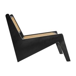 Seon fåtölj i almträ i svart/natur, 62 x 80 x 57 cm