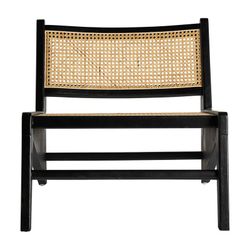 Seon fåtölj i almträ i svart/natur, 62 x 80 x 57 cm