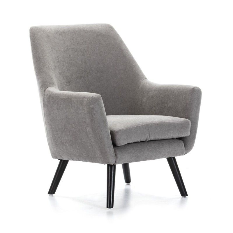 Sillón Tapizado Gris 90x79x75 cm