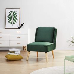 Sillón tapizado verde (61 x 75 x 82 cm) | Serie Dobrant