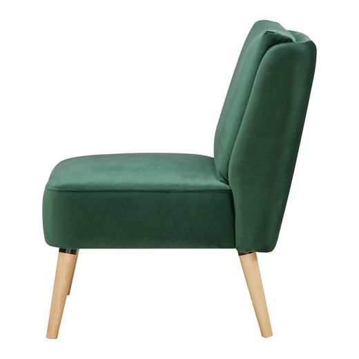 Sillón tapizado verde (61 x 75 x 82 cm) | Serie Dobrant