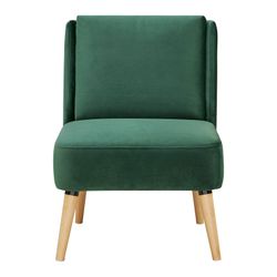 Sillón tapizado verde (61 x 75 x 82 cm) | Serie Dobrant