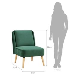 Sillón tapizado verde (61 x 75 x 82 cm) | Serie Dobrant