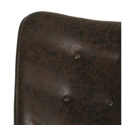 Telma fauteuil in bruine versleten stof, 66x74x93 cm