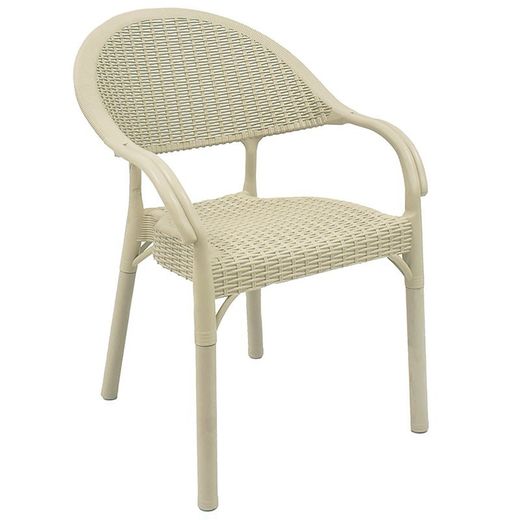 Silla de Exterior Torremolinos Crema, 59x55x84 cm