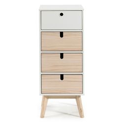 Sinfonier de madera blanco y madera natural, 40 x 37 x 100 cm