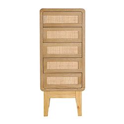 Fir wood chest of drawers in natural, 40 x 41 x 101 cm | Doazit