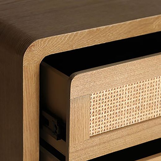 Fir wood chest of drawers in natural, 40 x 41 x 101 cm | Doazit