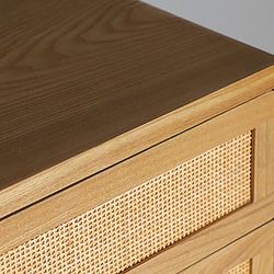 Fir wood chest of drawers in natural, 40 x 41 x 101 cm | Doazit