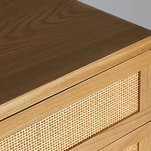 Fir wood chest of drawers in natural, 40 x 41 x 101 cm | Doazit