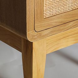 Fir wood chest of drawers in natural, 40 x 41 x 101 cm | Doazit