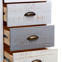 Commode en bois de pin multicolore, 46 x 35 x 80 cm