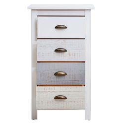 Commode en bois de pin multicolore, 46 x 35 x 80 cm