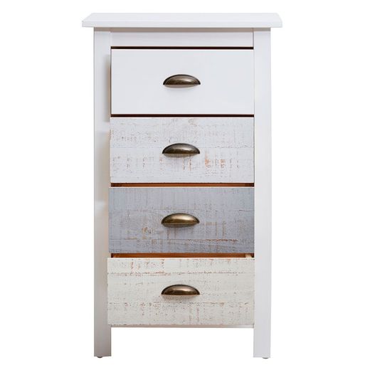 Commode en bois de pin multicolore, 46 x 35 x 80 cm