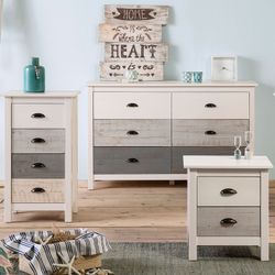 Commode en bois de pin multicolore, 46 x 35 x 80 cm