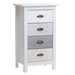 Commode en bois de pin multicolore, 46 x 35 x 80 cm