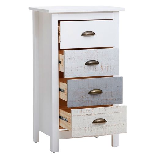 Commode en bois de pin multicolore, 46 x 35 x 80 cm