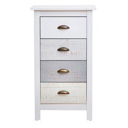 Commode en bois de pin multicolore, 46 x 35 x 80 cm