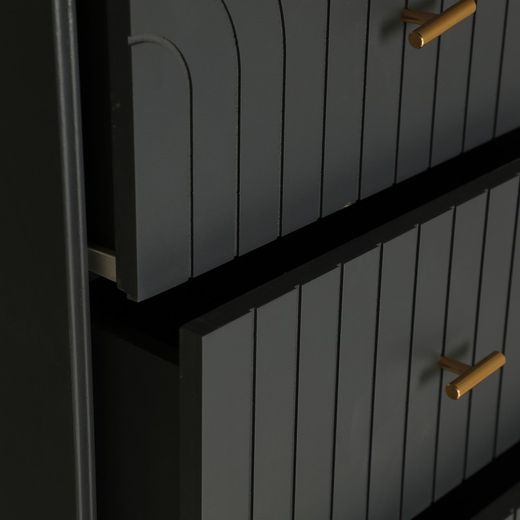 Commode en bois gris foncé, 45 x 40 x 116 cm | Trèmes