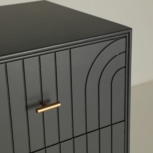 Commode en bois gris foncé, 45 x 40 x 116 cm | Trèmes