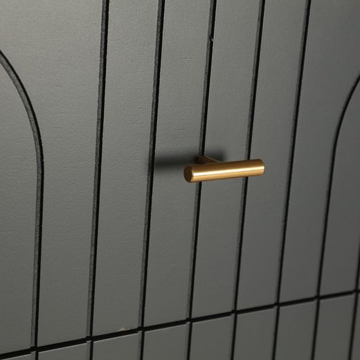 Commode en bois gris foncé, 45 x 40 x 116 cm | Trèmes