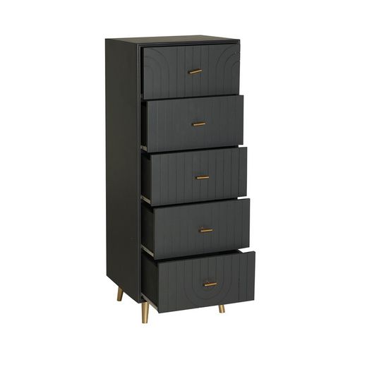 Commode en bois gris foncé, 45 x 40 x 116 cm | Trèmes