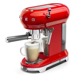 SMEG-röd espressomaskin, 33x30,3x14,9 cm