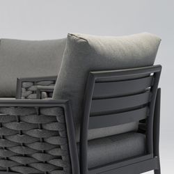 Garden set in anthracite aluminum and rope | Walga