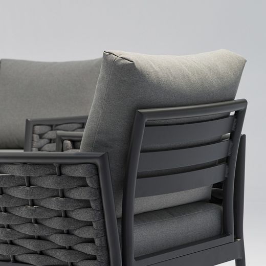 Garden set in anthracite aluminum and rope | Walga