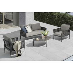 Garden set in anthracite aluminum and rope | Walga