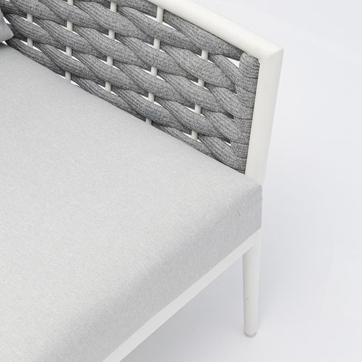 Garden set in white aluminum and rope | Walga