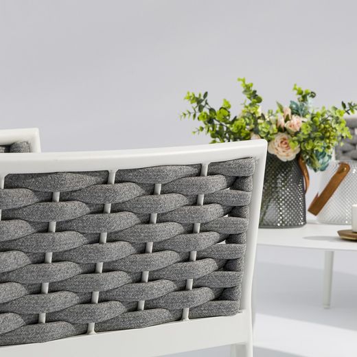 Garden set in white aluminum and rope | Walga