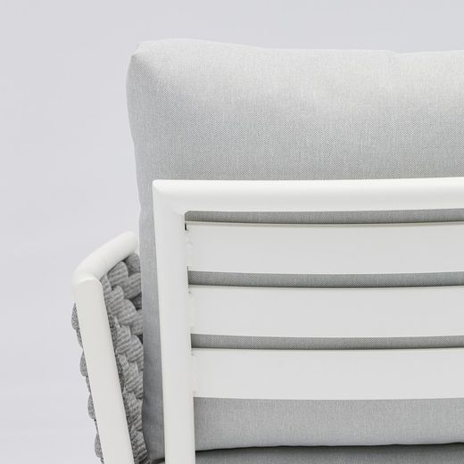 Garden set in white aluminum and rope | Walga