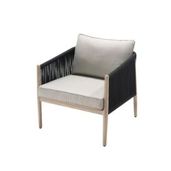 Garden set in natural aluminum and anthracite rope | Sunset