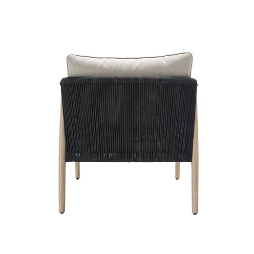 Garden set in natural aluminum and anthracite rope | Sunset