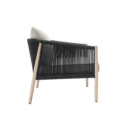 Garden set in natural aluminum and anthracite rope | Sunset