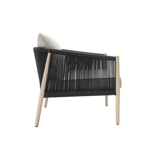 Garden set in natural aluminum and anthracite rope | Sunset