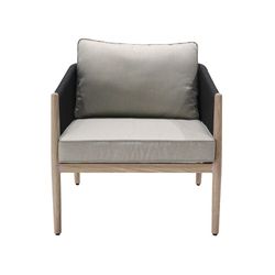 Garden set in natural aluminum and anthracite rope | Sunset