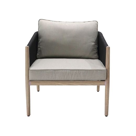 Garden set in natural aluminum and anthracite rope | Sunset