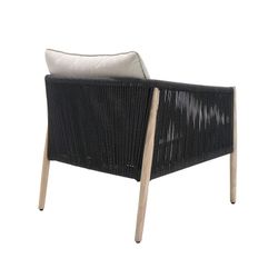 Garden set in natural aluminum and anthracite rope | Sunset