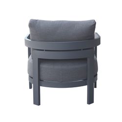 Canapé 1 place en aluminium et tissu anthracite, 75 x 77,5 x 82 cm | Babylone