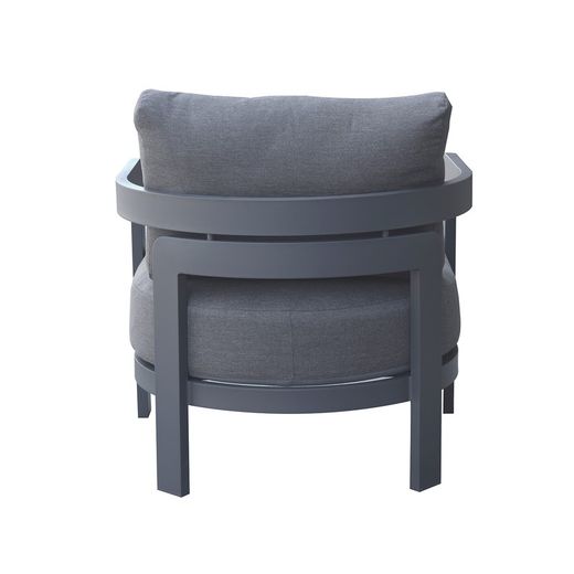 Canapé 1 place en aluminium et tissu anthracite, 75 x 77,5 x 82 cm | Babylone