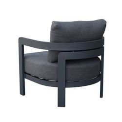 Canapé 1 place en aluminium et tissu anthracite, 75 x 77,5 x 82 cm | Babylone