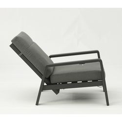 1-seater sofa in aluminum and anthracite fabric, 82 x 99.5 x 97.5 cm | Albury