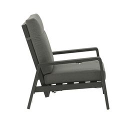 1-seater sofa in aluminum and anthracite fabric, 82 x 99.5 x 97.5 cm | Albury