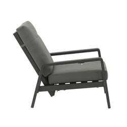 1-seater sofa in aluminum and anthracite fabric, 82 x 99.5 x 97.5 cm | Albury