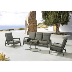 1-seater sofa in aluminum and anthracite fabric, 82 x 99.5 x 97.5 cm | Albury